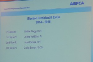 Results of the Election - President of the AEFCA 2014-2016