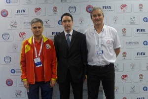 Marian-Cucchiaroni Mihail (Techn. Director Rumänien), Philipp Müller (USFT President) and Peter Schreiner