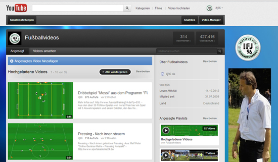 Fussball Videos im YouTube Channel Fussball Videos im YouTube Channel