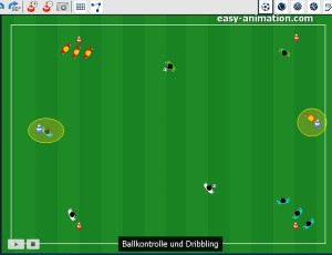 Fussballtraining - Hinterlaufen endlos mit Gegner